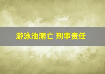 游泳池溺亡 刑事责任